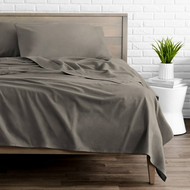 Flannel Pillowcases Grey Taupe Plaid Standard Heavyweight 100/% Cotton set of 2